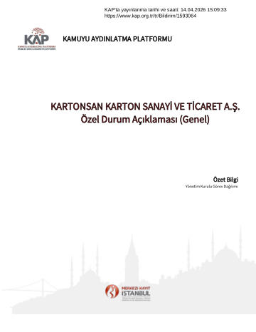 Özel Durum Açıklama Formu 2 - 14/04/2026