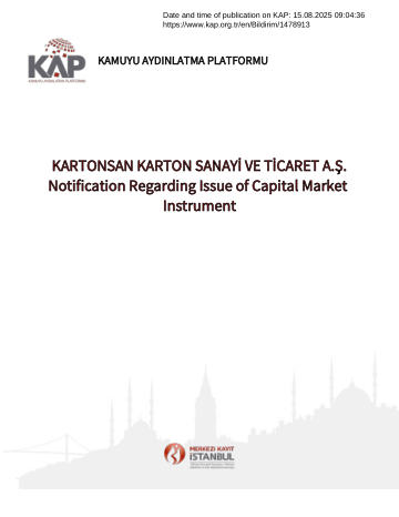Material Event Disclosure Form 15/08/2025
