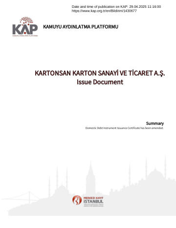 Material Event Disclosure Form - 29/04/2025