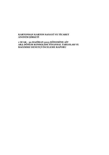 Mali Tablo ve Dipnotlar 06/2013