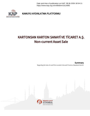 Material Event Disclosure Form 1 -08/06/2026