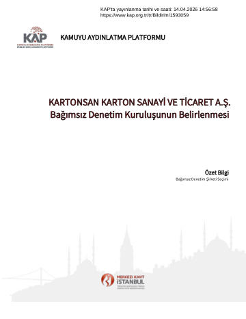 Özel Durum Açıklama Formu 1 - 14/04/2026