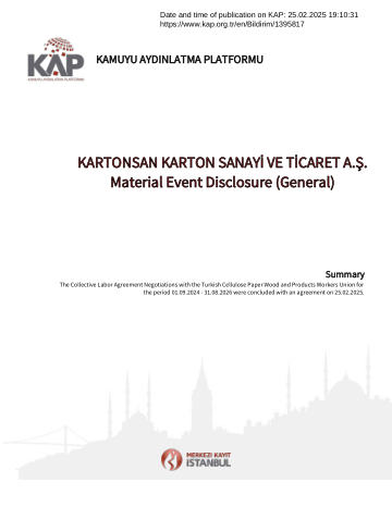 Material Event Disclosure Form - 25/02/2025