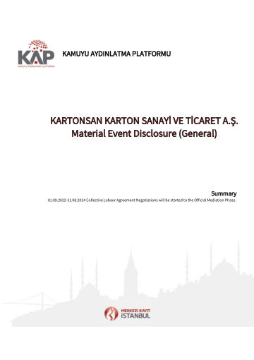Material Event Disclosure Form - 26/09/2022