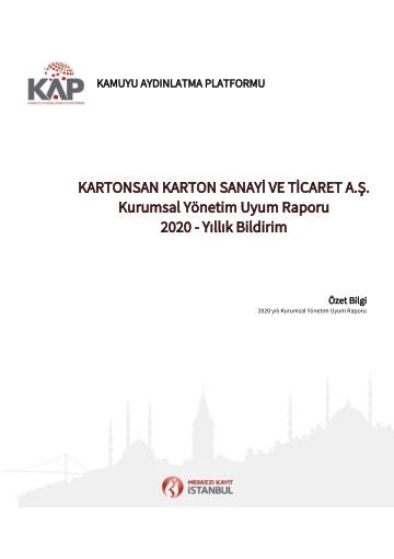 Kurumsal Yönetim Uyum Raporu 2020 Yıllık Bildirim