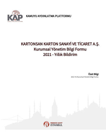Kartonsan 2021 Kurumsal Yönetim Bilgi Formu