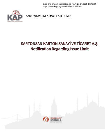 Material Event Disclosure Form 2 - 21/04/2025