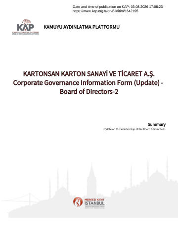 Material Event Disclosure Form 2 -03/08/2026