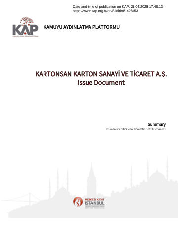 Material Event Disclosure Form 1 - 21/04/2025