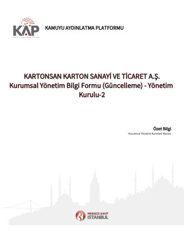 06/05/2020 Kurumsal Yönetim Bilgi Formu Güncelleme - Revize