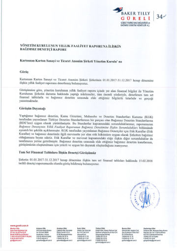 Kartonsan Denetçi Raporu 2017