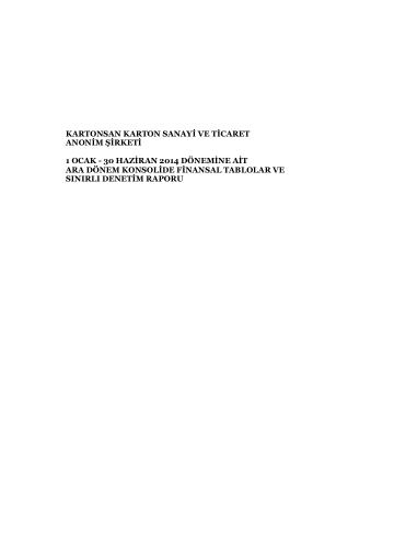 Kartonsan Bağımsız Denetim Raporu 06/2014
