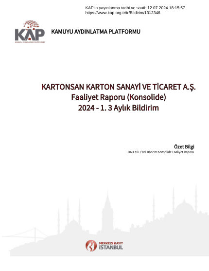 Ara Dönem Konsolide Faaliyet Raporu 2024-1