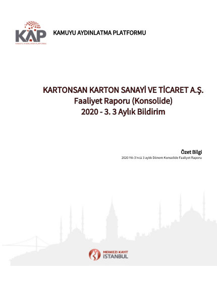 Ara Dönem Konsolide Faaliyet Raporu 2020-3