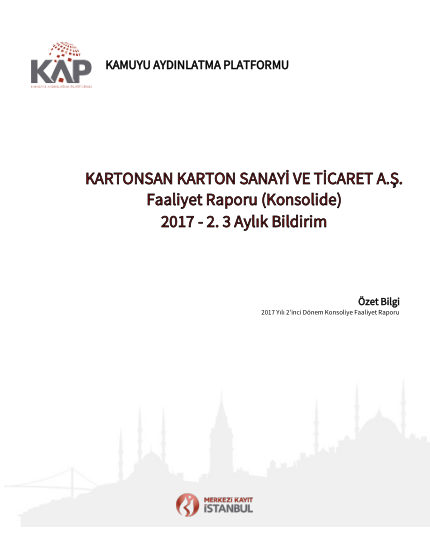 Ara Dönem Konsolide Faaliyet Raporu 2017-2