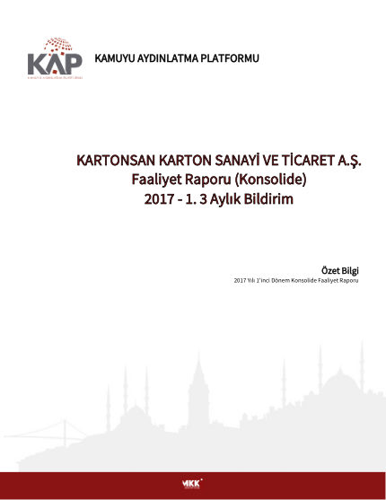 Ara Dönem Konsolide Faaliyet Raporu 2017-1