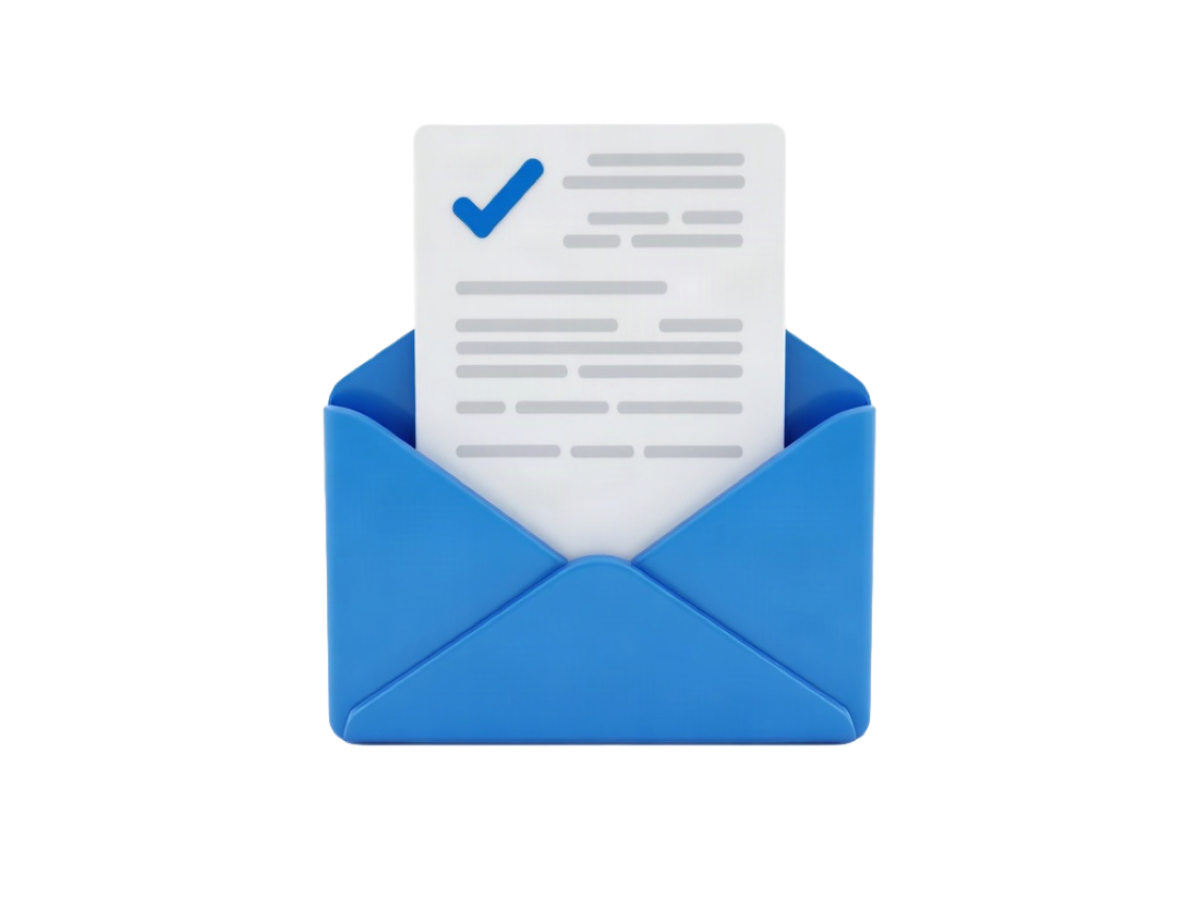 CV in an envelope — 3D icon